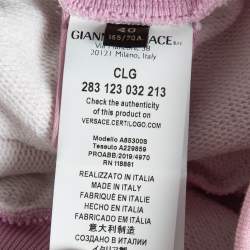 Pre Owned Versace Pink Monogram Print Cotton Jogger Pants S