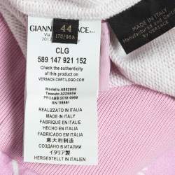 Versace Pink Monogram Print Cotton Crew Neck Sweatshirt M
