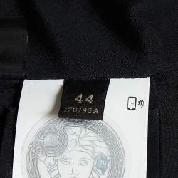 Versace Black/Multicolor Print Silk Crop Top M