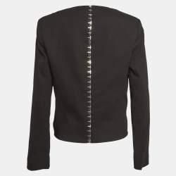 Versace Black Linen Blend Tie-Up Front Jacket M