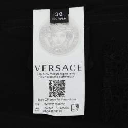 Pre Owned Versace Multicolor Medusa Orchid Print Silk Bustier Crop Top S
