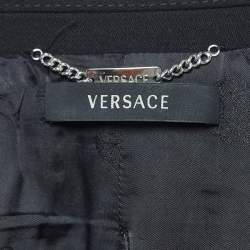 Versace Black Wool Single-Breasted Trench Coat S