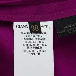 Pre Owned Versace Pink Crepe Double Breasted Button Detail Trench Coat S