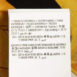 Pre Owned Versace Yellow Barocco Print Silk Button Front Shirt M