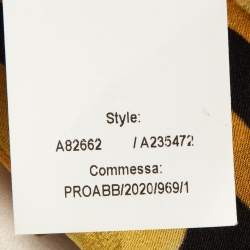 Pre Owned Versace Yellow Barocco Print Silk Button Front Shirt M