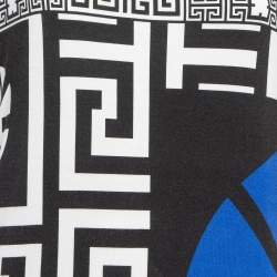 Pre Owned Versace Multicolor Geometric Greek Print Jersey Mini Dress L