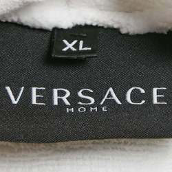 Pre Owned Versace Home White Monogram Medusa Amplified Terry Bathrobe XL