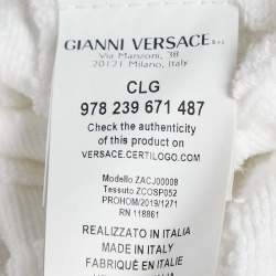 Pre Owned Versace Home White Monogram Medusa Amplified Terry Bathrobe XL