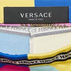 Pre Owned Versace Multicolor Ventagli Print Jersey Leggings S