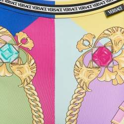 Pre Owned Versace Multicolor Ventagli Print Jersey Leggings S