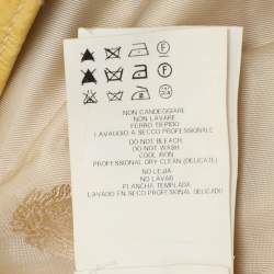 Pre Owned Versace Yellow/Beige Leather and Mink Fur Long Coat L