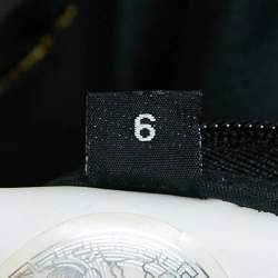 Pre Owned Versace Black Medusa Renaissance Print Silk Lace Top S