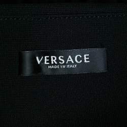 Pre Owned Versace Black Medusa Renaissance Print Silk Lace Top S