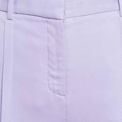 Pre Owned Versace Light Purple Crepe Pleated Straight Leg Trousers S 
