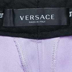 Pre Owned Versace Light Purple Crepe Pleated Straight Leg Trousers S 