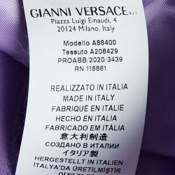 Pre Owned Versace Light Purple Crepe Pleated Straight Leg Trousers S 