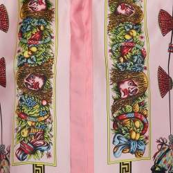 مملوكة مسبقًا Versace Pink Printed Silk Long Sleeve Skirt S