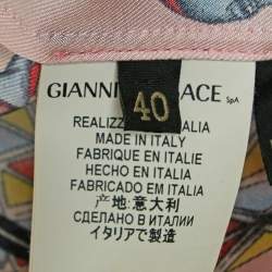 مملوكة مسبقًا Versace Pink Printed Silk Long Sleeve Skirt S