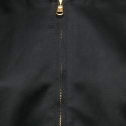 Pre Owned Versace Black Medusa Embroidered Satin Bomber Jacket M