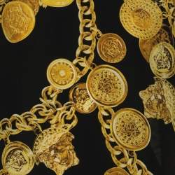 Versace Black/Gold Baroque Chain Printed Top L