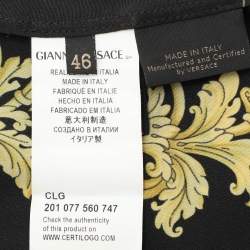 Versace Black/Gold Baroque Chain Printed Top L
