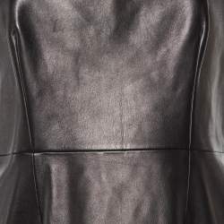Versace Brown Leather Sleeveless Mini Dress L