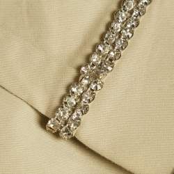 Versace Beige Studded Gabardine Cotton Capri Pants M 