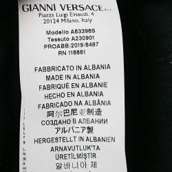 Pre Owned Versace Black Logo Print Cotton T-Shirt M
