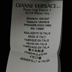 Pre Owned Versace Black/White Baroque Print Silk Bralette Top M