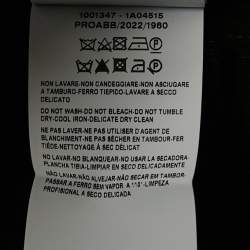 Pre Owned Versace Black/White Baroque Print Silk Bralette Top M