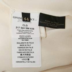 Pre Owned Versace Cream Silk Tie-Up Neck Sleeveless Blouse M