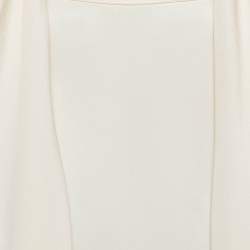 Pre Owned Versace Cream Silk Tie-Up Neck Sleeveless Blouse M