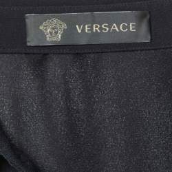 Versace Black Crepe Belted Shirt Dress L