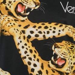 Versace Black Printed Cotton Crew-Neck T-Shirt S