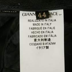 Versace Black Gabardine Belt Detail Trousers M