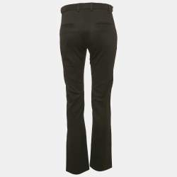 Versace Black Gabardine Belt Detail Trousers M