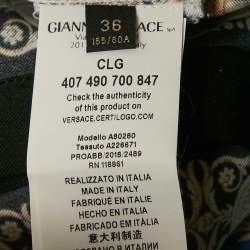 مملوكة مسبقًا Versace Blue/Yellow Barocco Print Silk Shirt Dress XS