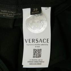 Versace Black Virgin Wool Button Detail Capri Pants S