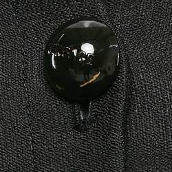 Pre Owned Versace Black Wool Blend Button Front Blouse S