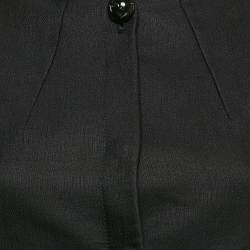 Pre Owned Versace Black Wool Blend Button Front Blouse S