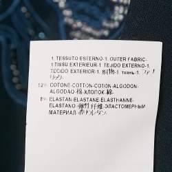 Pre Owned Versace Navy Blue Embellished Medusa Jersey T-Shirt M