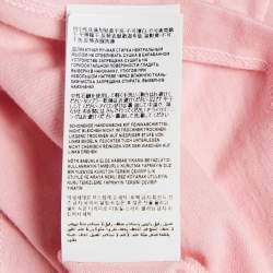 Pre Owned Versace Pink Logo Embossed Cotton Crew Neck T-Shirt M