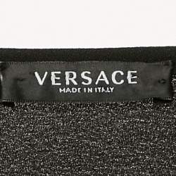 Versace Black Jersey Long Sleeve Crop Top S