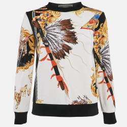 Versace Multicolor Printed Cotton Crew Neck Sweatshirt XS