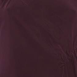 Pre Owned Versace Burgundy Silk Crepe Ruffled Top S