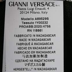 Versace Black/Yellow Barocco Print Crepe and Cotton Cardigan S