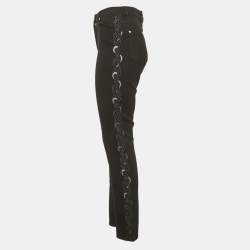 Versace Black Embroidered Denim Skinny Jeans M Waist 28"