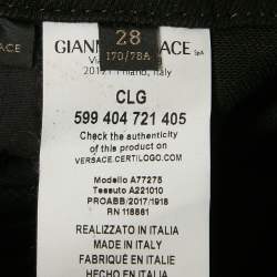 Versace Black Embroidered Denim Skinny Jeans M Waist 28"
