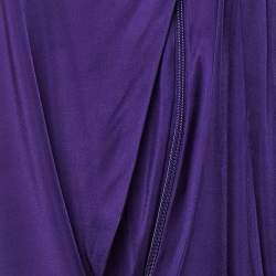 Pre Owned Versace Purple Jersey Cut-Out Sleeveless Top S