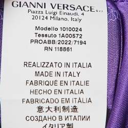 Pre Owned Versace Purple Jersey Cut-Out Sleeveless Top S